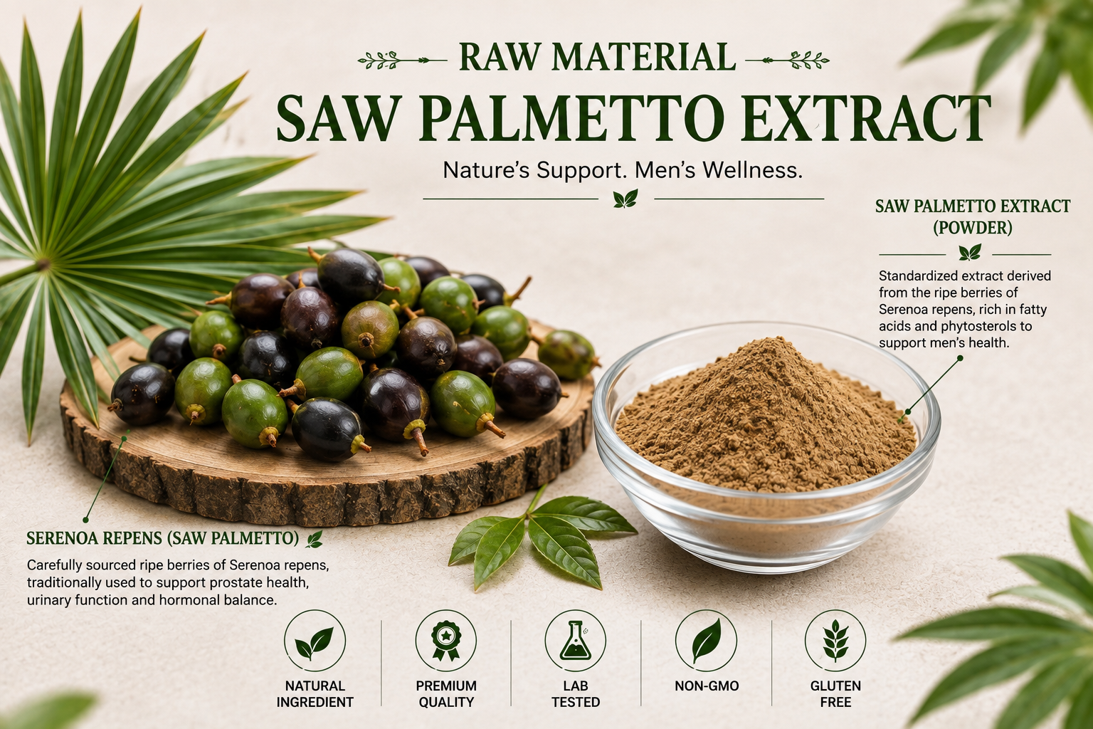 Saw Palmetto Extract Manufacturer & Supplier in India | MEDIOCON INC — Mediocon Inc