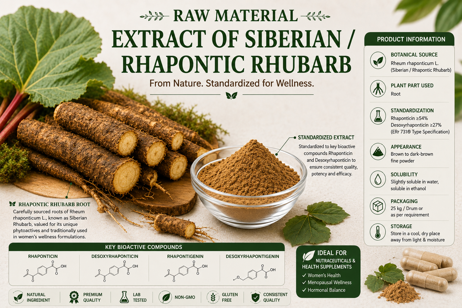 Extract of Siberian / Rhapontic Rhubarb Manufacturer & Supplier in India | MEDIOCON INC — Mediocon Inc