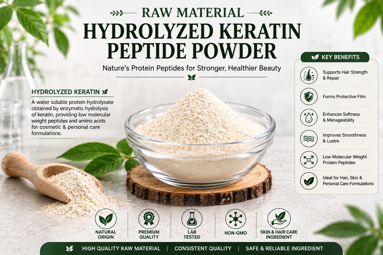 Hydrolyzed Keratin Peptide Powder Manufacturer & Supplier in India | MEDIOCON INC — Mediocon Inc