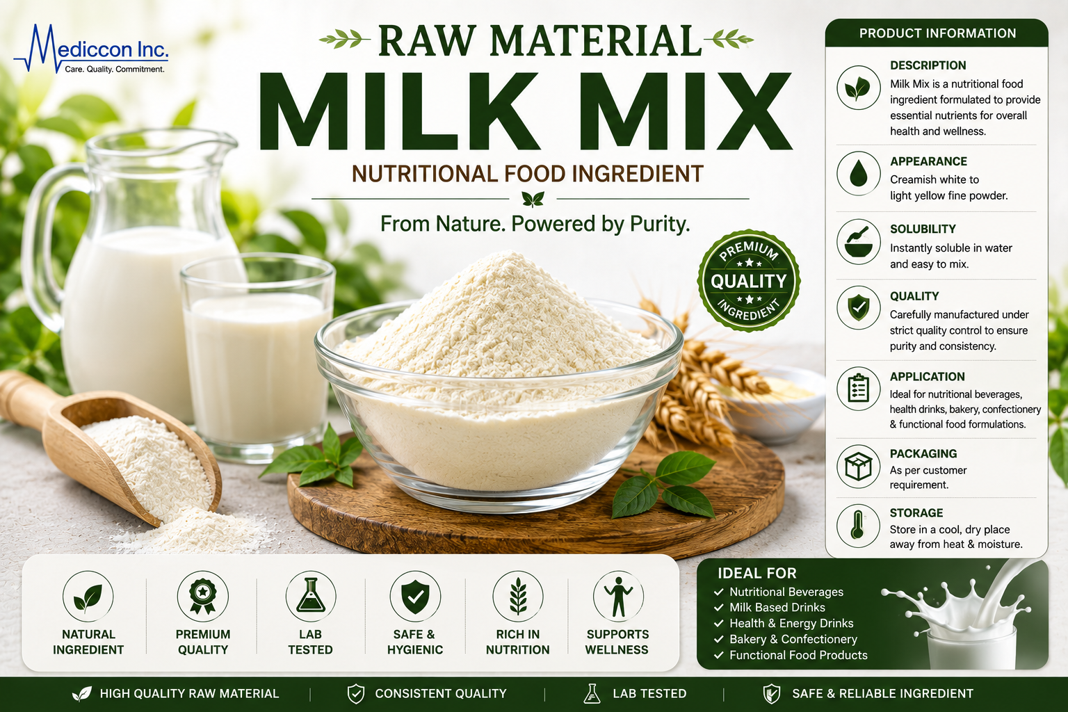 Milk Mix Manufacturer & Supplier in India | MEDIOCON INC — Mediocon Inc