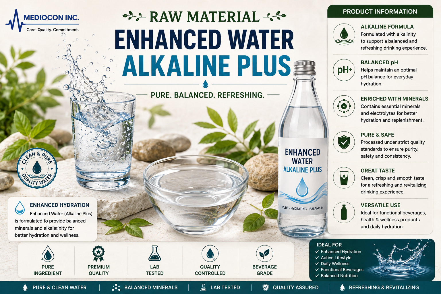 Enhanced Water (Alkaline Plus) Manufacturer & Supplier in India | MEDIOCON INC — Mediocon Inc