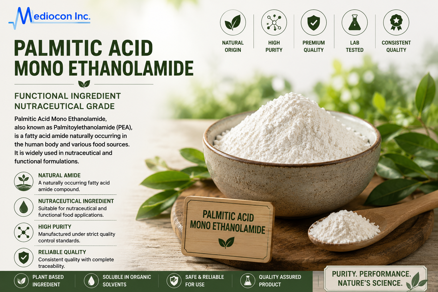 Palmitic Acid Mono Ethanolamide Manufacturer & Supplier in India | MEDIOCON INC — Mediocon Inc