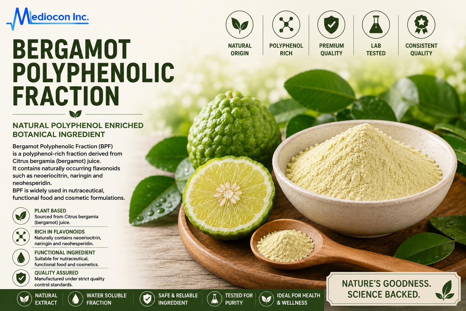 Bergamot Polyphenolic Fraction Manufacturer & Supplier in India | MEDIOCON INC — Mediocon Inc