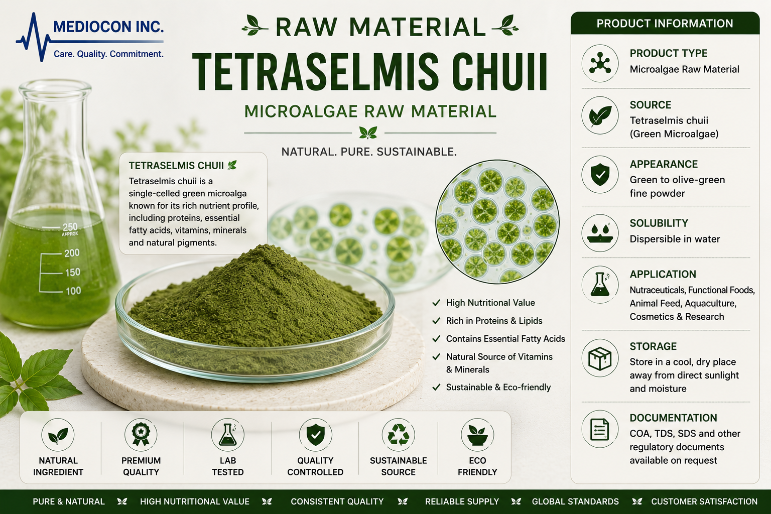 Tetraselmis chuii Manufacturer & Supplier in India | MEDIOCON INC — Mediocon Inc