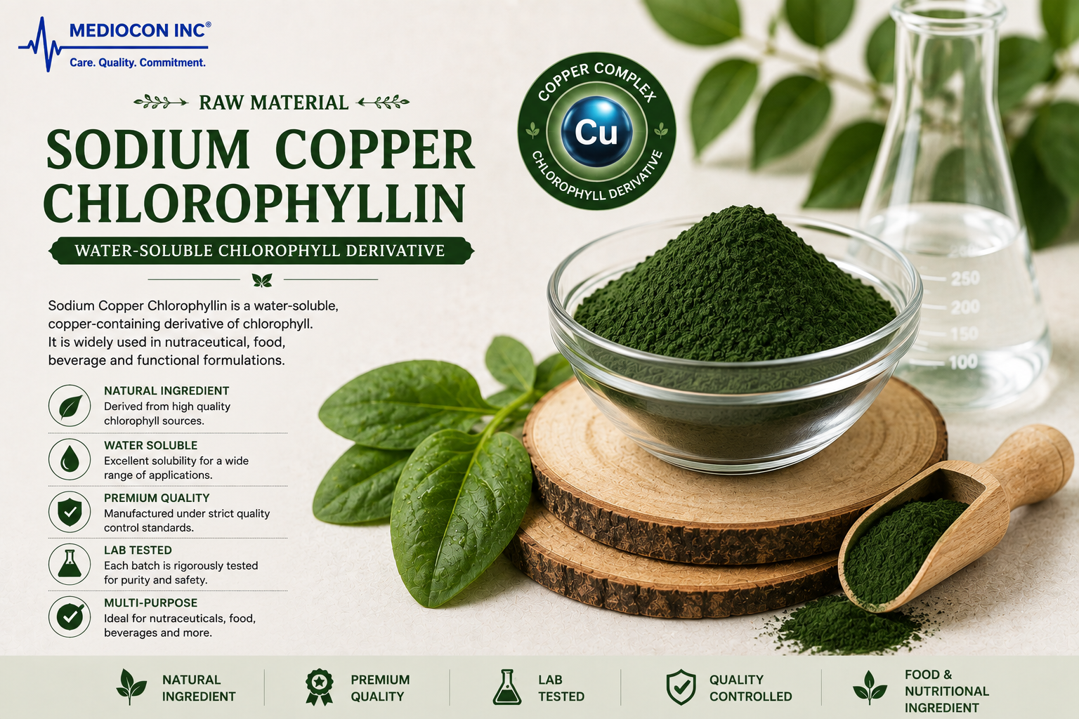 Sodium Copper Chlorophyllin Manufacturer & Supplier in India | MEDIOCON INC — Mediocon Inc
