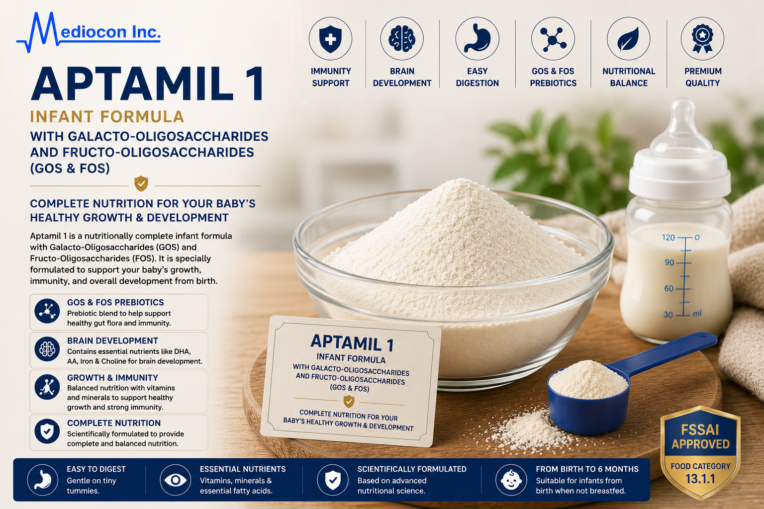 Aptamil 1 Infant Formula with GOS & FOS Manufacturer & Supplier in India | MEDIOCON INC — Mediocon Inc