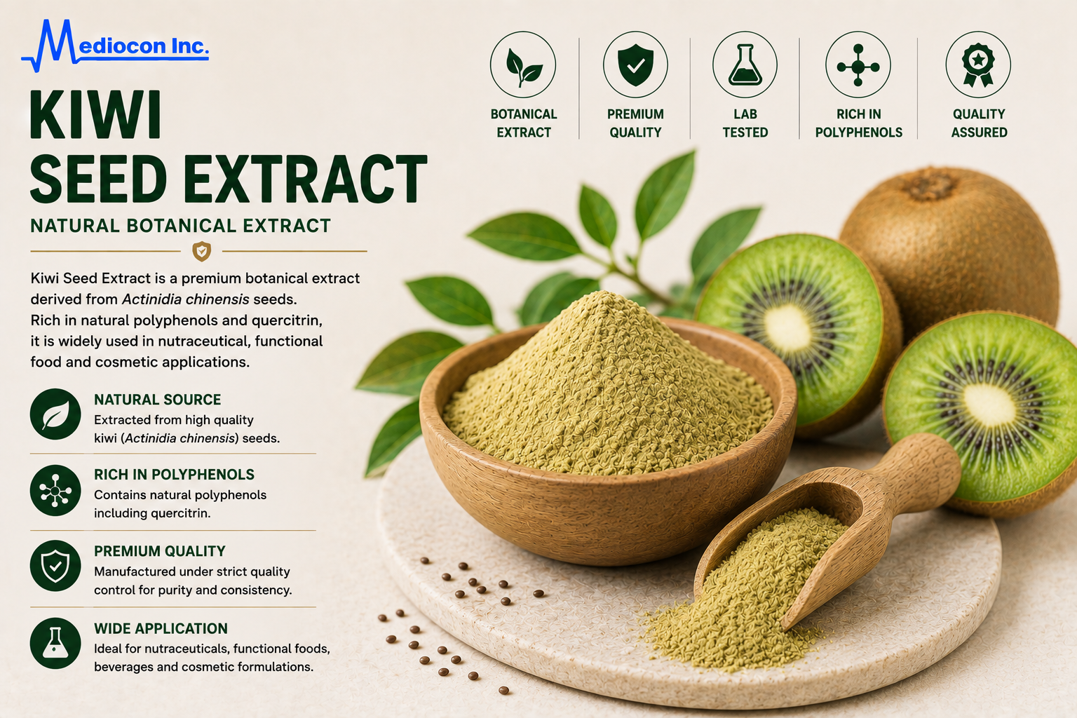 Kiwi Seed Extract Manufacturer & Supplier in India | MEDIOCON INC — Mediocon Inc