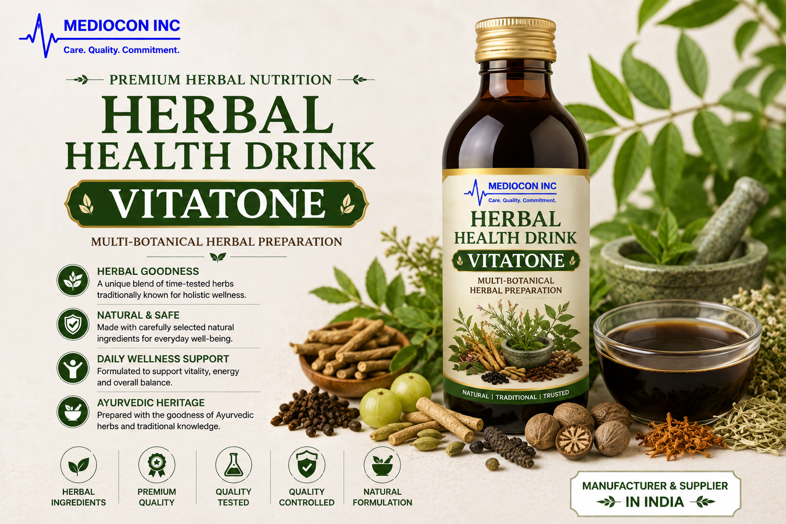 Herbal Health Drink (Vitatone) Manufacturer & Supplier in India | MEDIOCON INC — Mediocon Inc