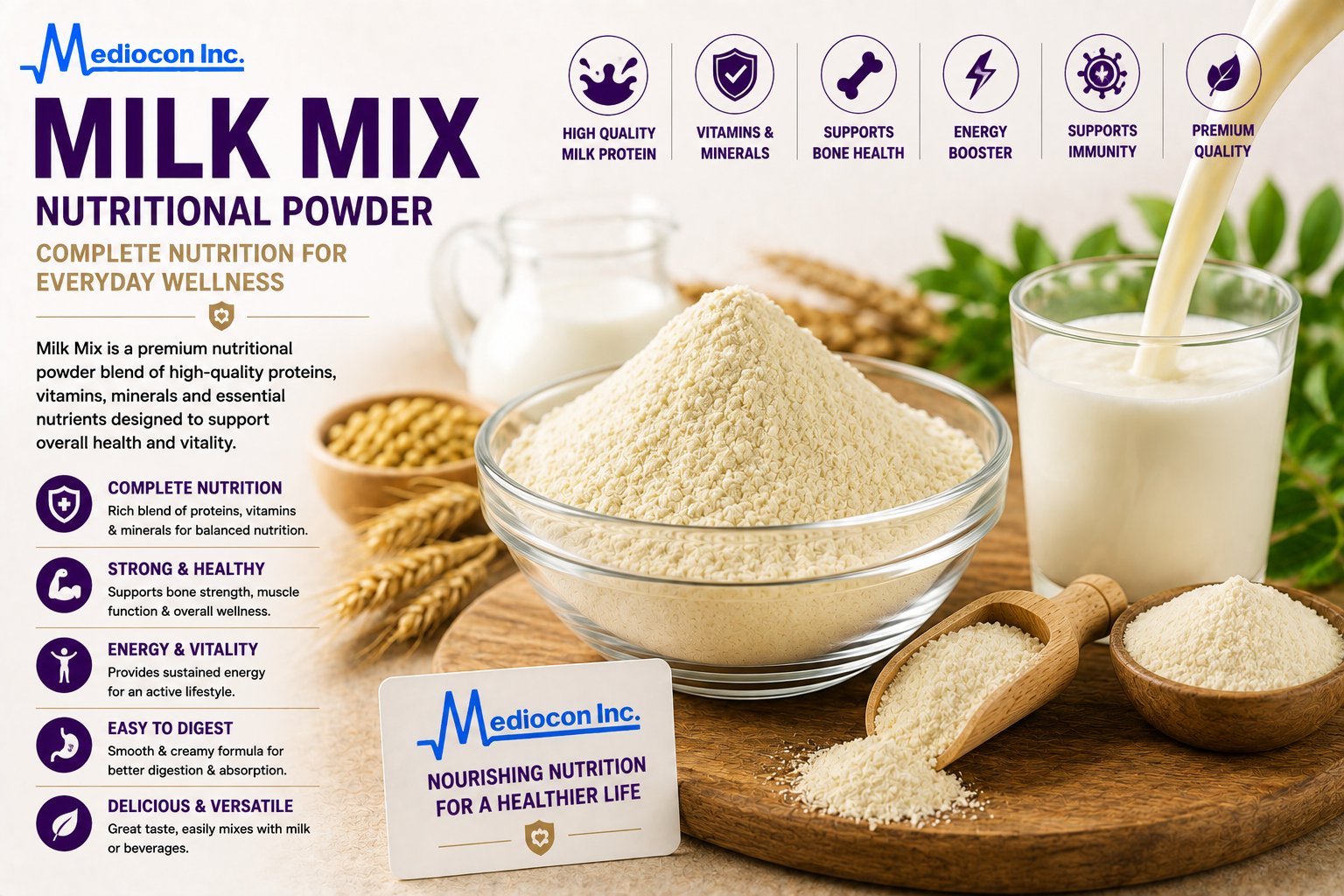 Milk Mix Manufacturer & Supplier in India | MEDIOCON INC — Mediocon Inc