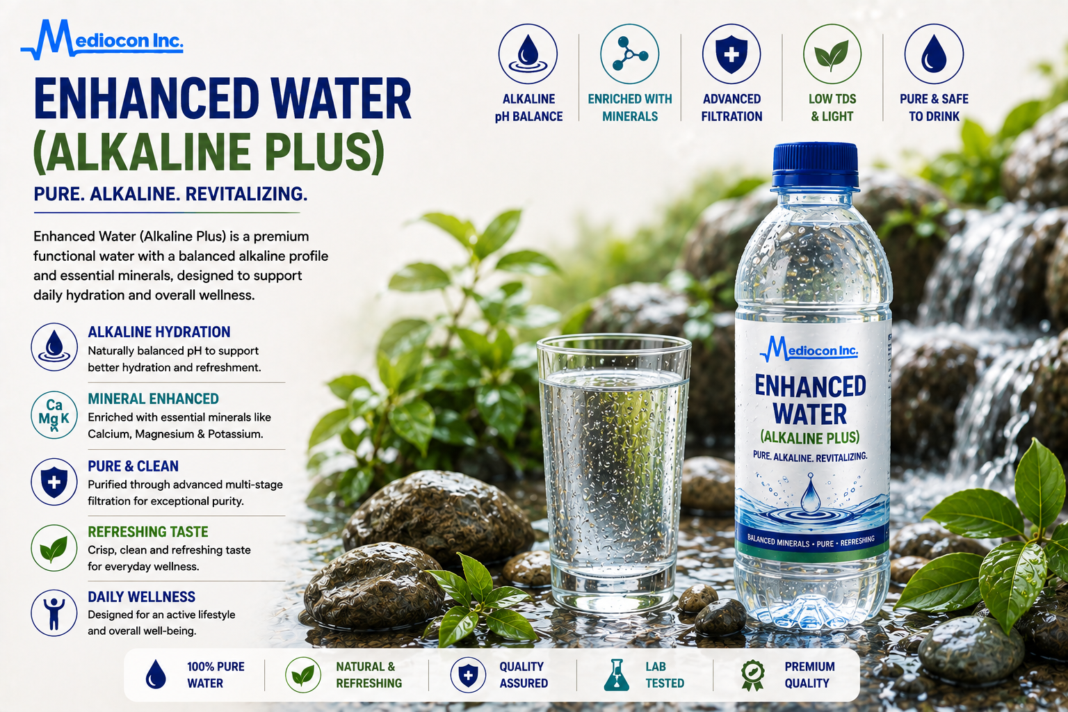 Enhanced Water (Alkaline Plus) Manufacturer & Supplier in India | MEDIOCON INC — Mediocon Inc