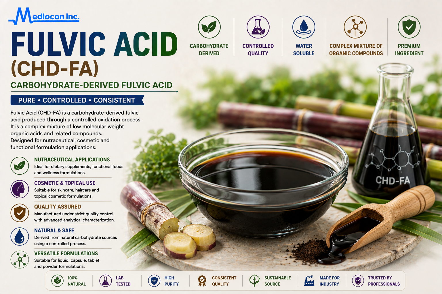 Fulvic Acid (CHD-FA) Manufacturer & Supplier in India | MEDIOCON INC — Mediocon Inc