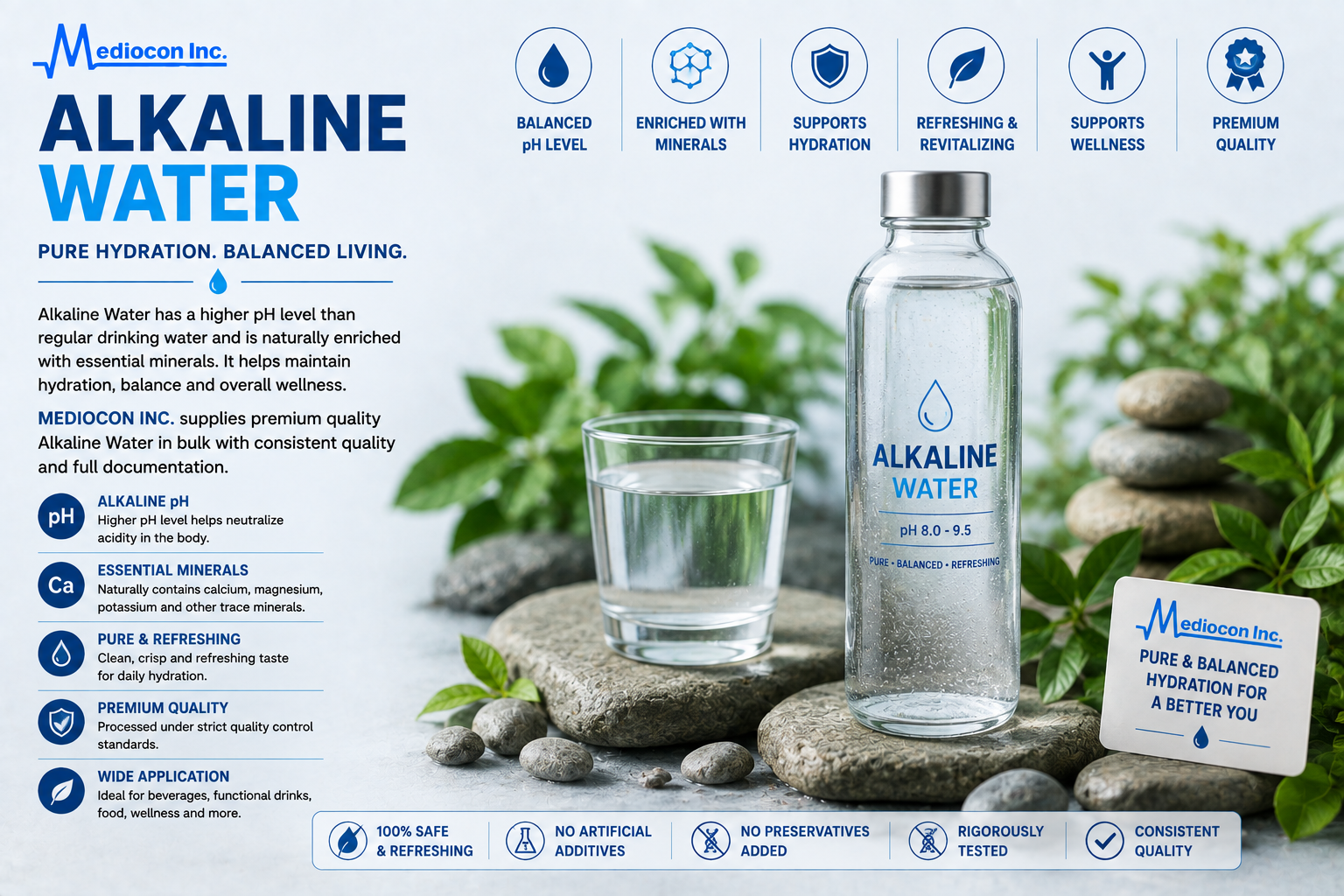 Alkaline Water Manufacturer and Supplier in India | MEDIOCON INC — Mediocon Inc