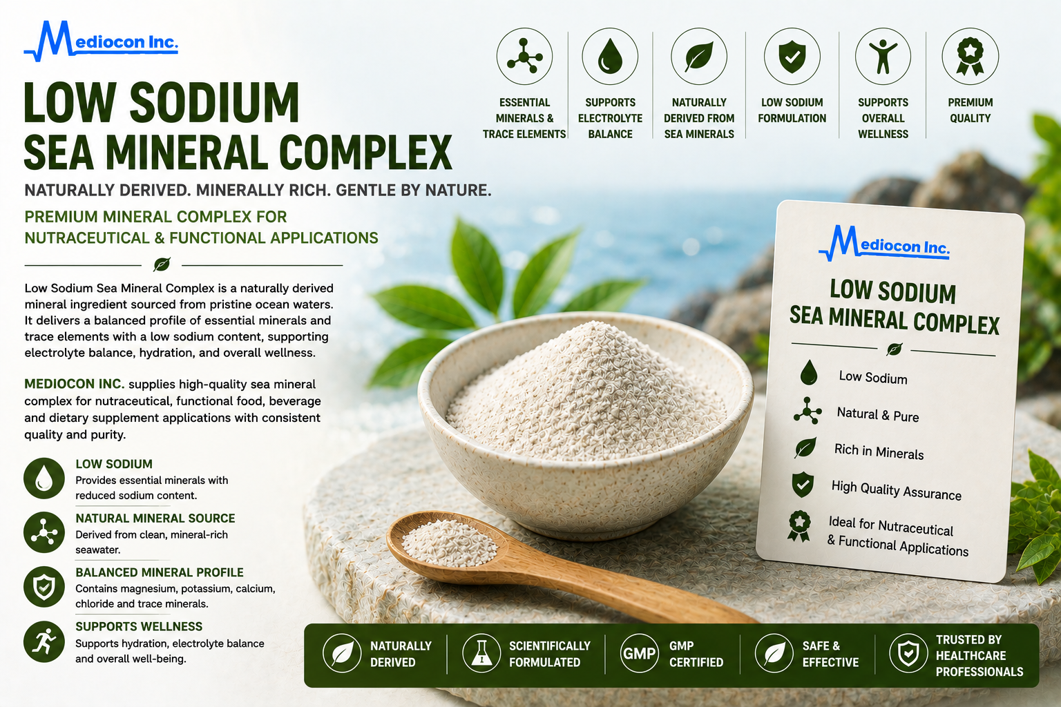 Low Sodium Sea Mineral Complex Manufacturer and Supplier in India | MEDIOCON INC — Mediocon Inc