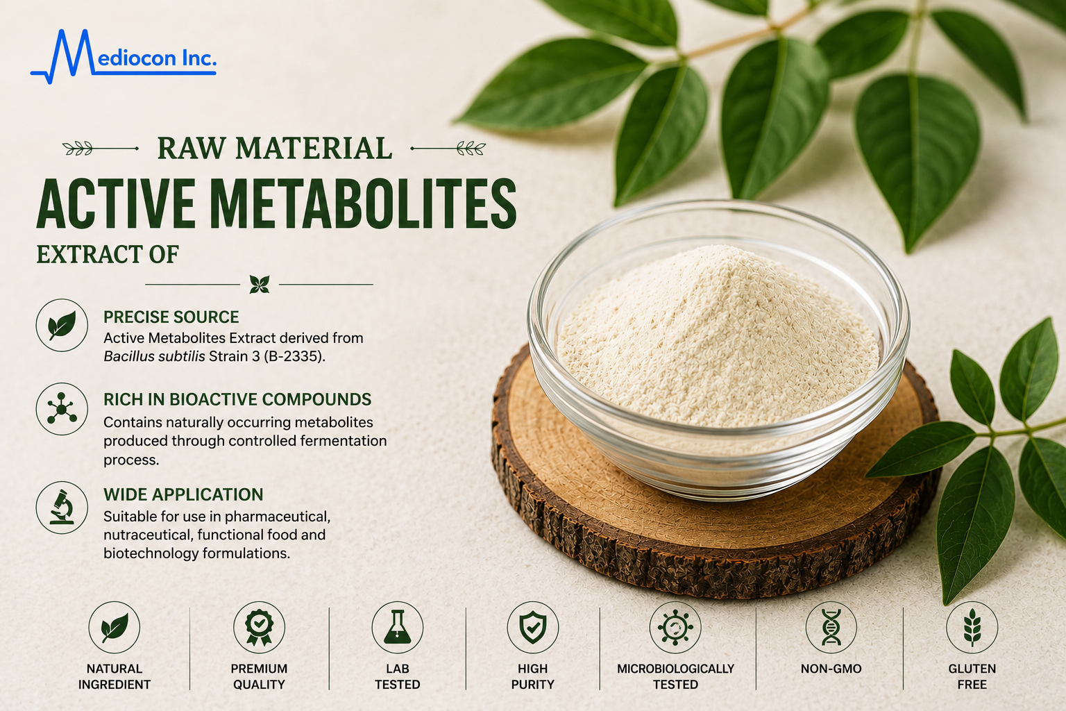 Active Metabolites Extract of Bacillus subtilis B-2335 Manufacturer and Supplier in India | MEDIOCON INC — Mediocon Inc