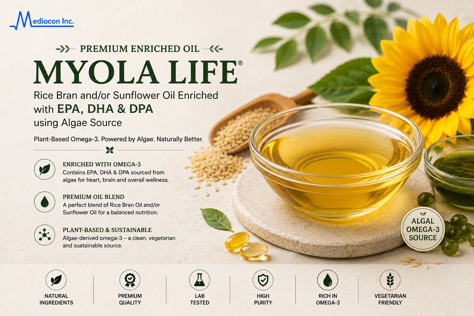 Myola Life Oil Enriched with EPA DHA & DPA Manufacturer and Supplier in India | MEDIOCON INC — Mediocon Inc
