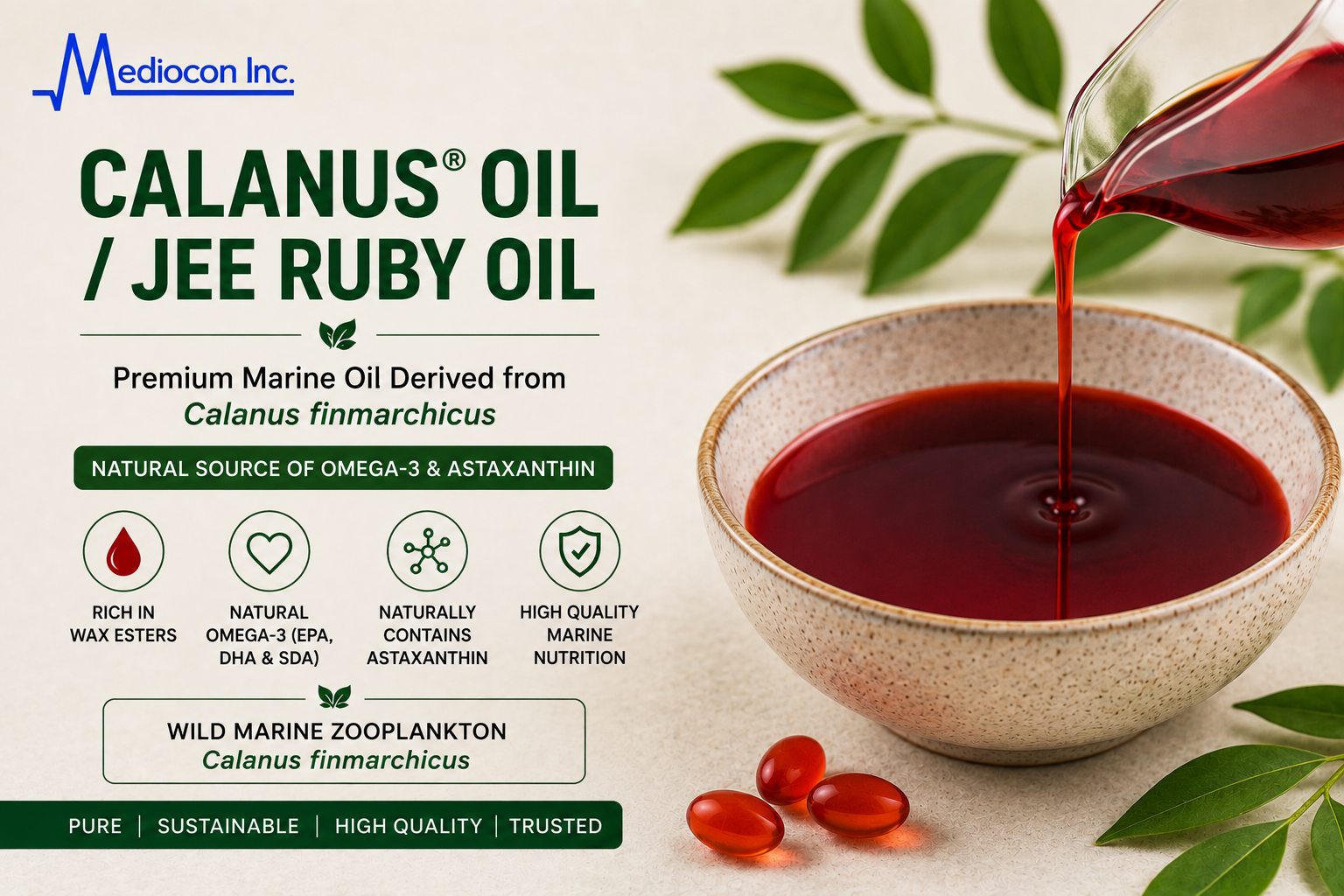 Calanus® Oil / Jee Ruby Oil Manufacturer and Supplier in India | MEDIOCON INC — Mediocon Inc