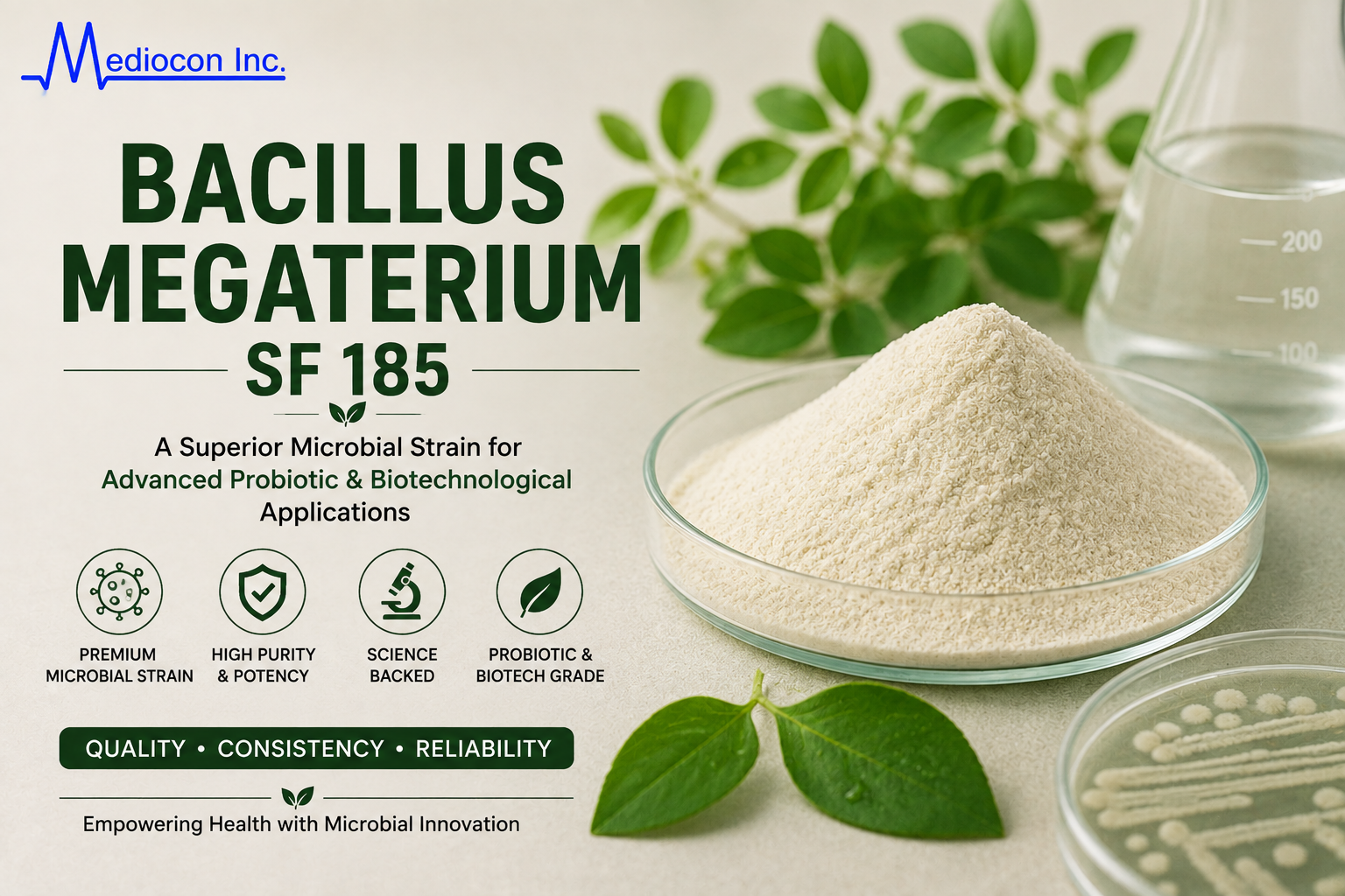 Bacillus Megaterium SF 185 Manufacturer and Supplier in India | MEDIOCON INC — Mediocon Inc