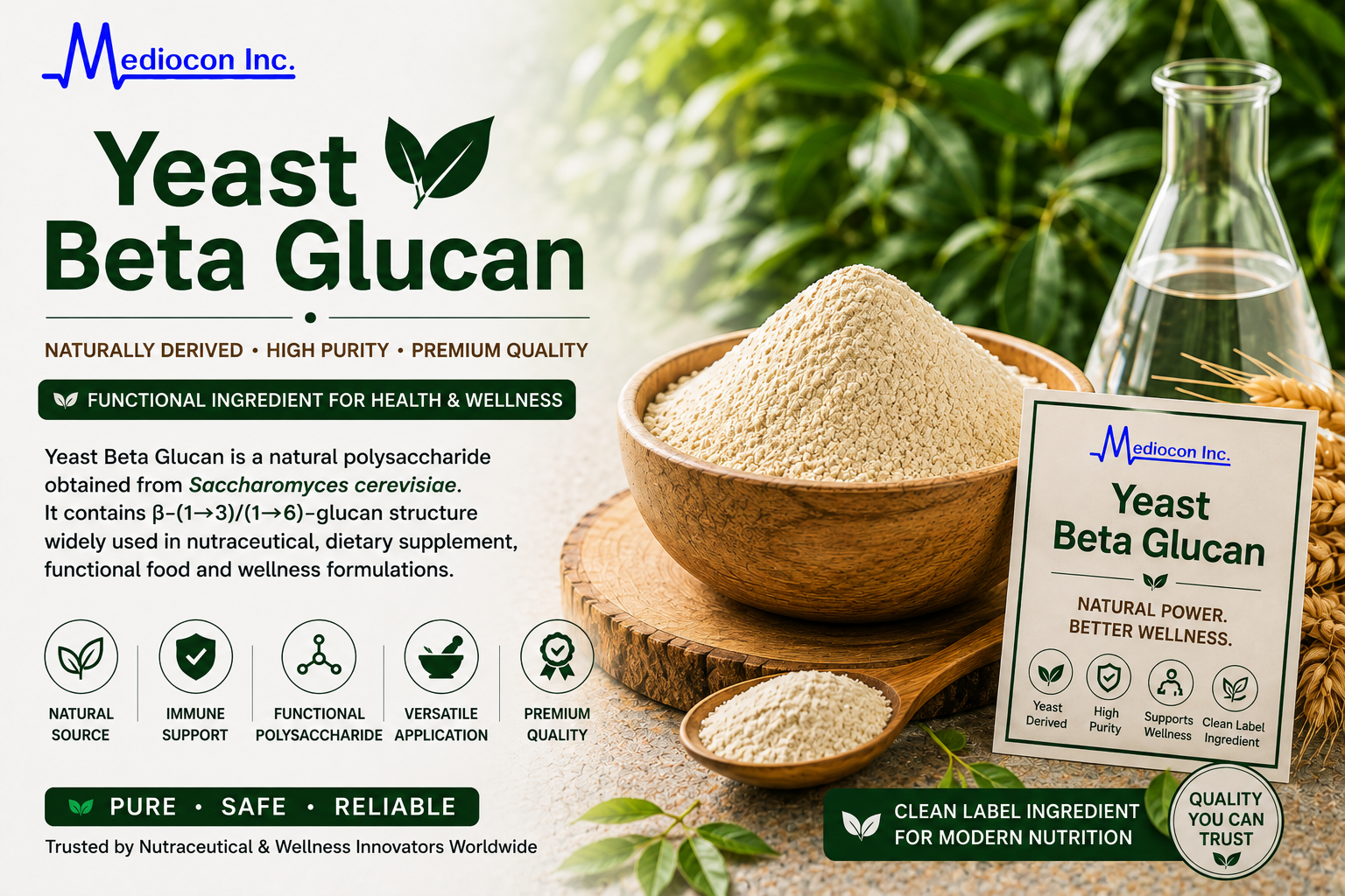 Yeast Beta Glucan Manufacturer and Supplier in India | MEDIOCON INC — Mediocon Inc