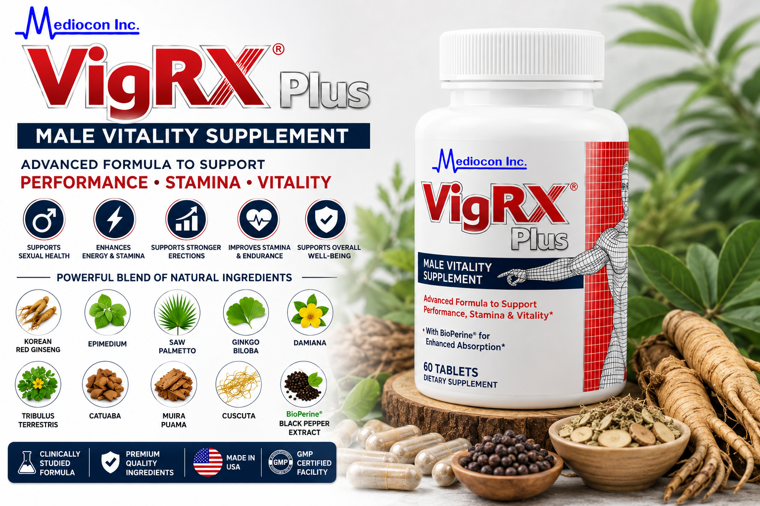 VigRX® Plus Male Vitality Supplement Manufacturer and Supplier in India | MEDIOCON INC — Mediocon Inc