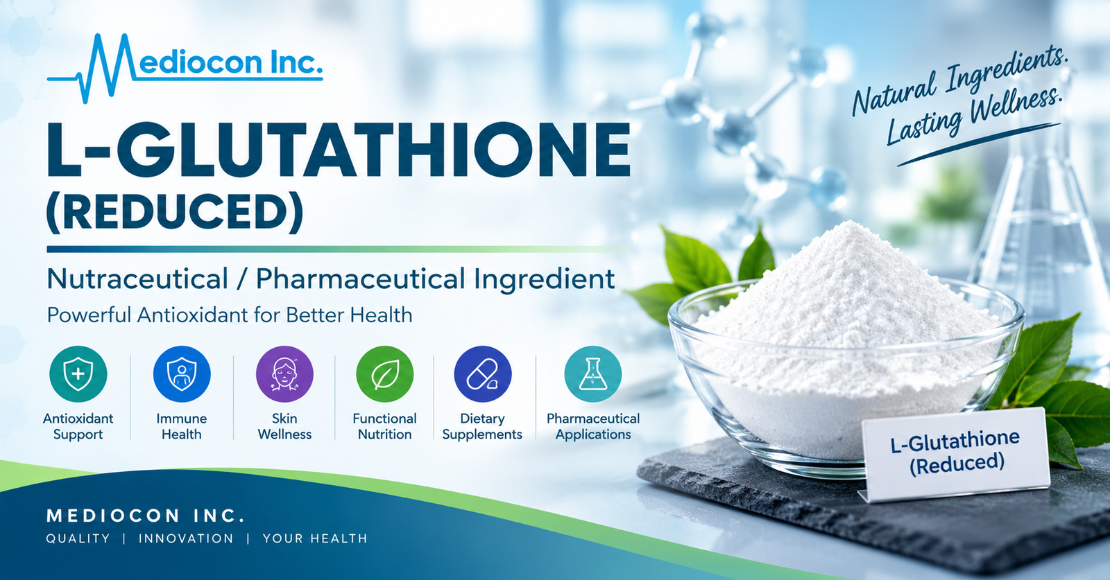 L-Glutathione (Reduced) manufacturer and Supplier in India | MEDIOCON INC — Mediocon Inc