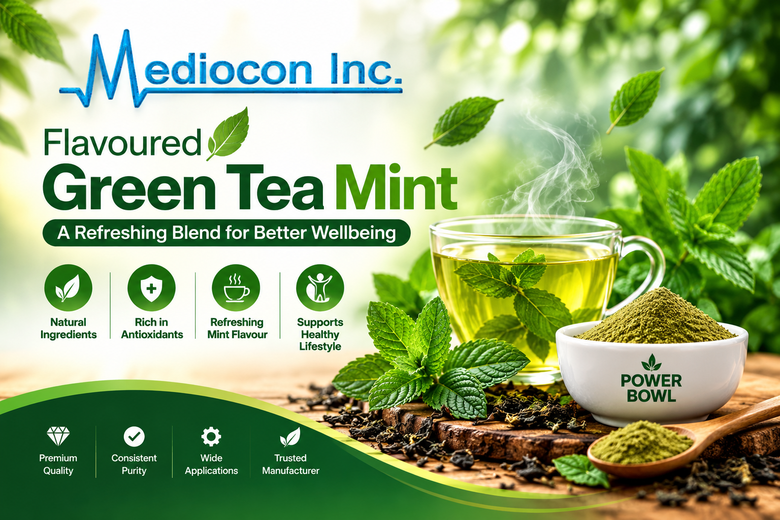 Flavoured Green Tea Mint | Mediocon INC — Mediocon Inc