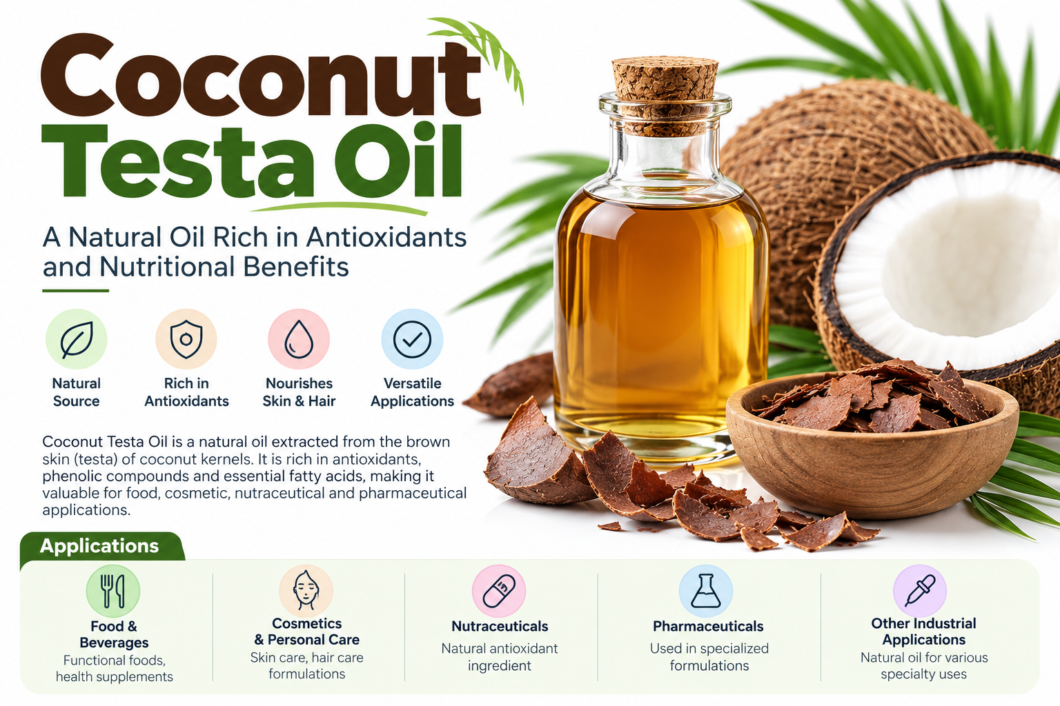 Coconut Testa Oil Manufacturer in India | Mediocon Inc. — Mediocon Inc