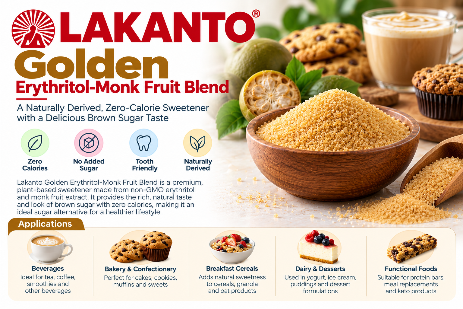 Lakanto Golden Erythritol-Monk Fruit Blend | Mediocon Inc. — Mediocon Inc