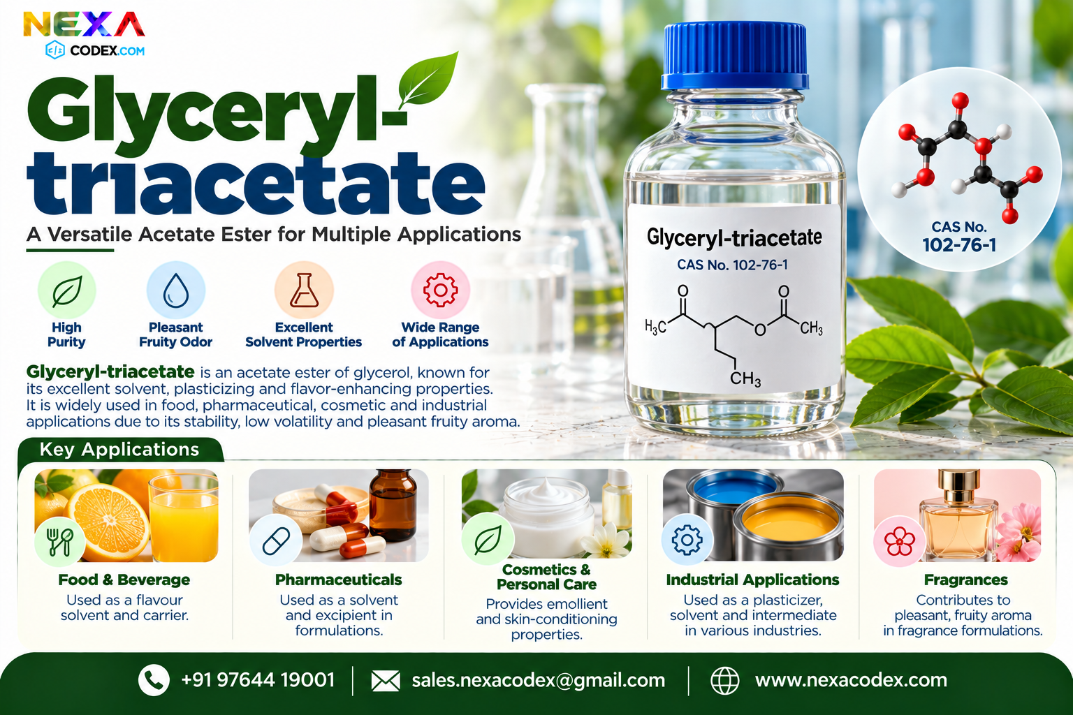 Glyceryl Triacetate (Triacetin) Supplier in India | Mediocon Inc. — Mediocon Inc