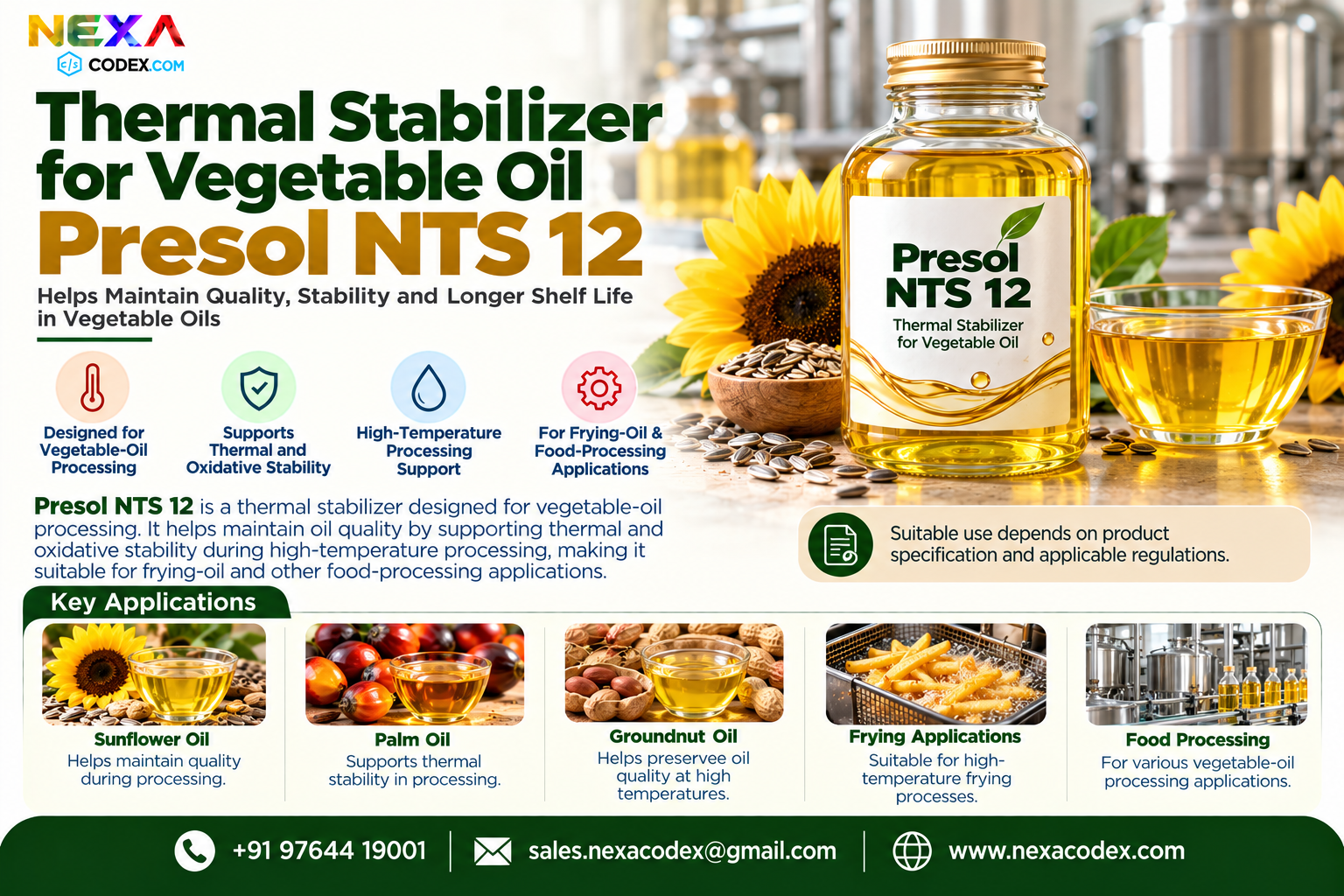 Presol NTS 12 Thermal Stabilizer for Vegetable Oil manufacturer in India | Mediocon Inc. — Mediocon Inc