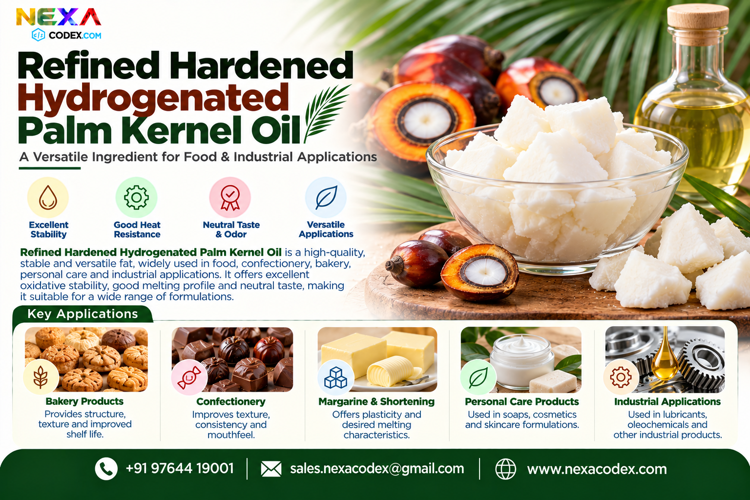 Refined Hardened Hydrogenated Palm Kernel Oil Supplier in India | Mediocon Inc. — Mediocon Inc
