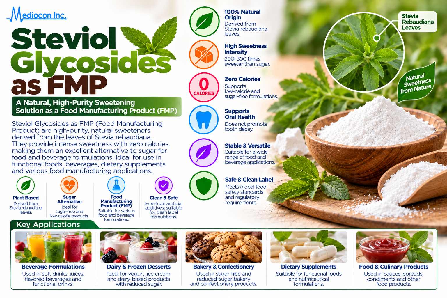 Steviol Glycosides as FMP Manufacturer in India | Mediocon Inc. — Mediocon Inc