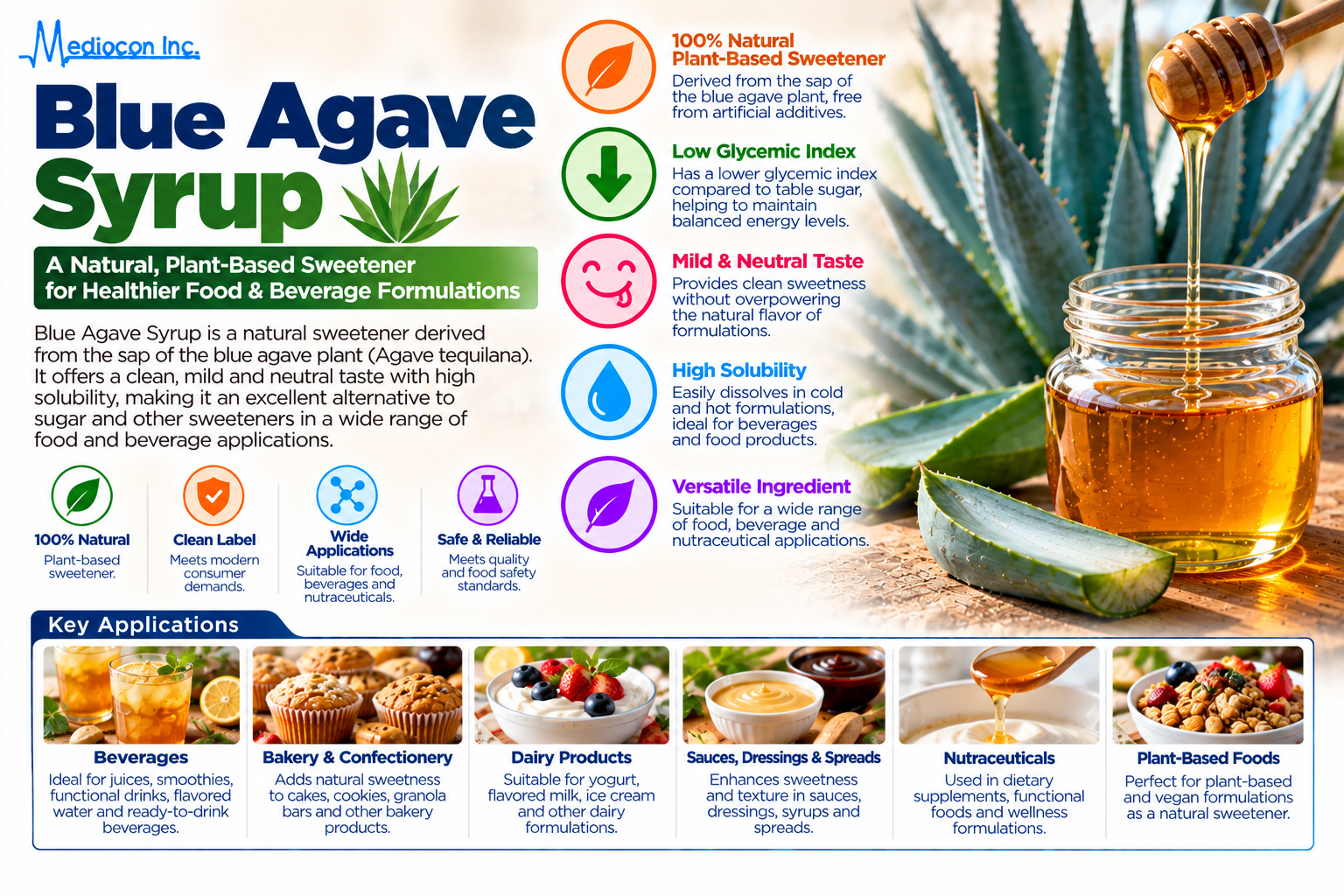 Blue Agave Syrup Manufacturer in India | Mediocon Inc. — Mediocon Inc