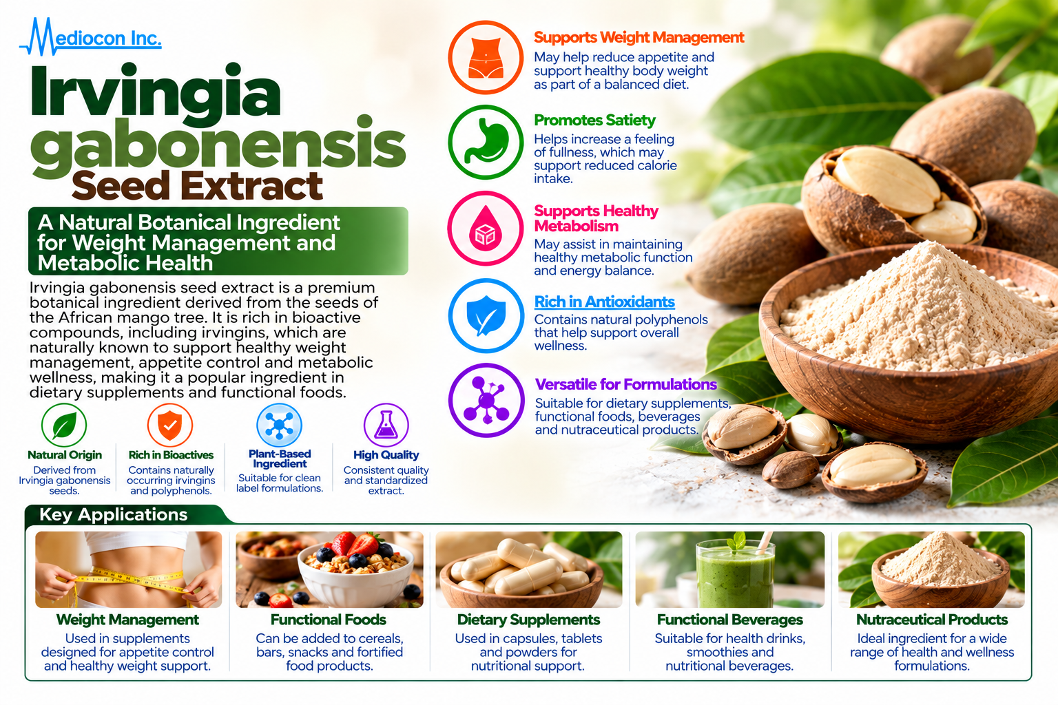 Irvingia gabonensis Seed Extract Manufacturer in India | Mediocon Inc. — Mediocon Inc