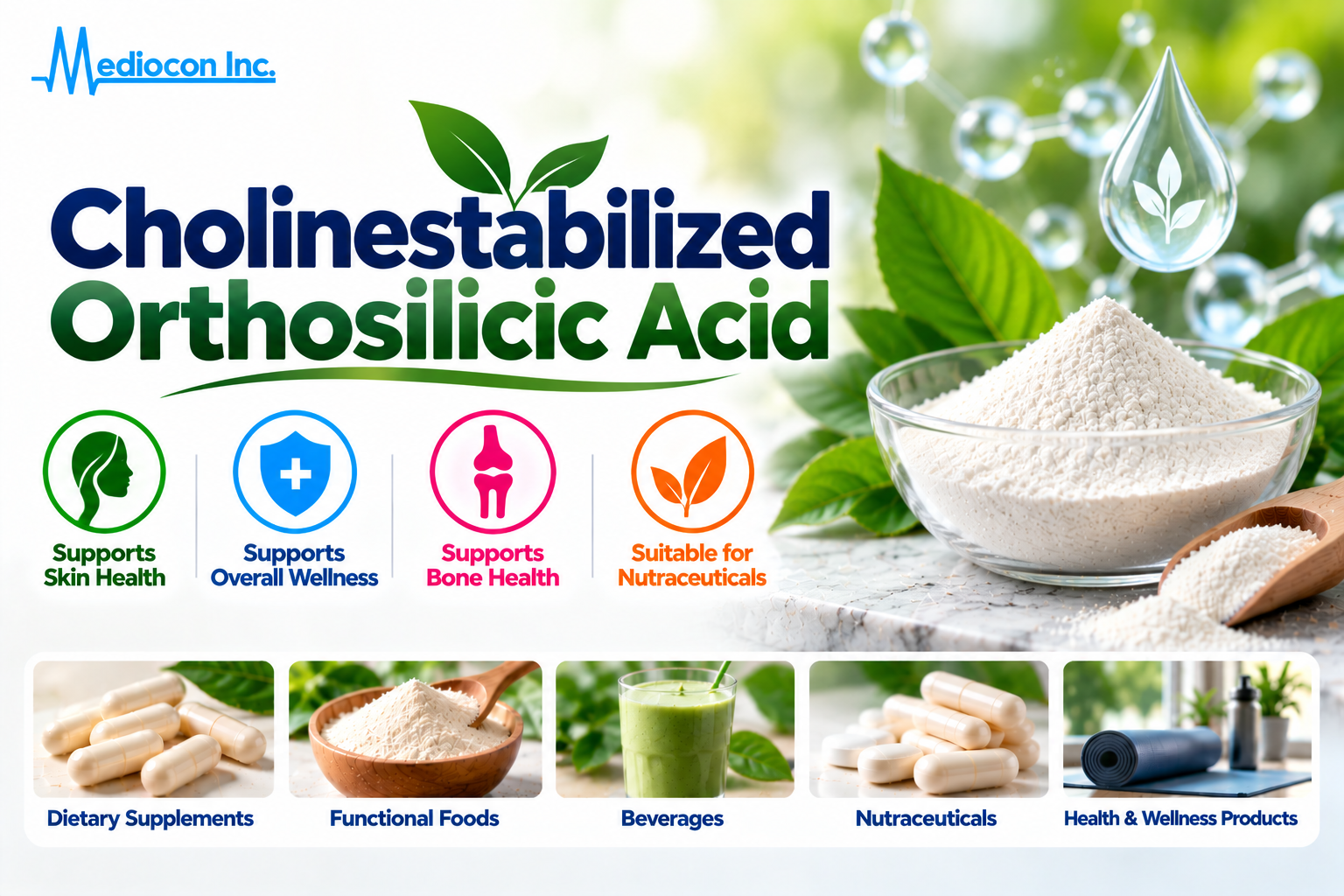 Choline-Stabilized Orthosilicic Acid | Manufacturer | Mediocon INC — Mediocon Inc