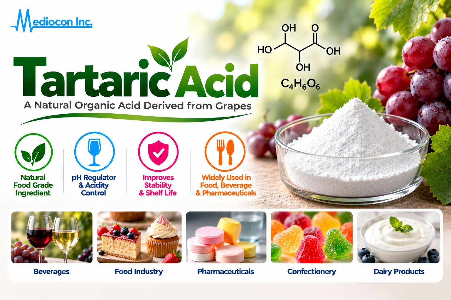 Tartaric Acid Manufacturer in India | Mediocon Inc. — Mediocon Inc