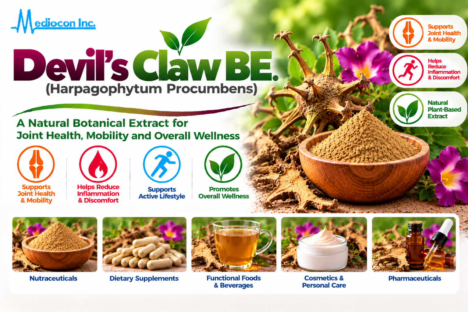 Devil's Claw Extract (Harpagophytum procumbens) Manufacturer in India | Mediocon Inc. — Mediocon Inc