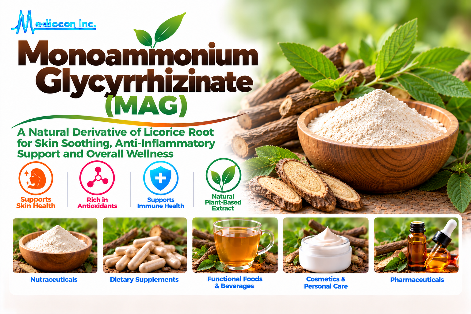 Monoammonium Glycyrrhizinate (MAG) Manufacturer in India — Mediocon Inc