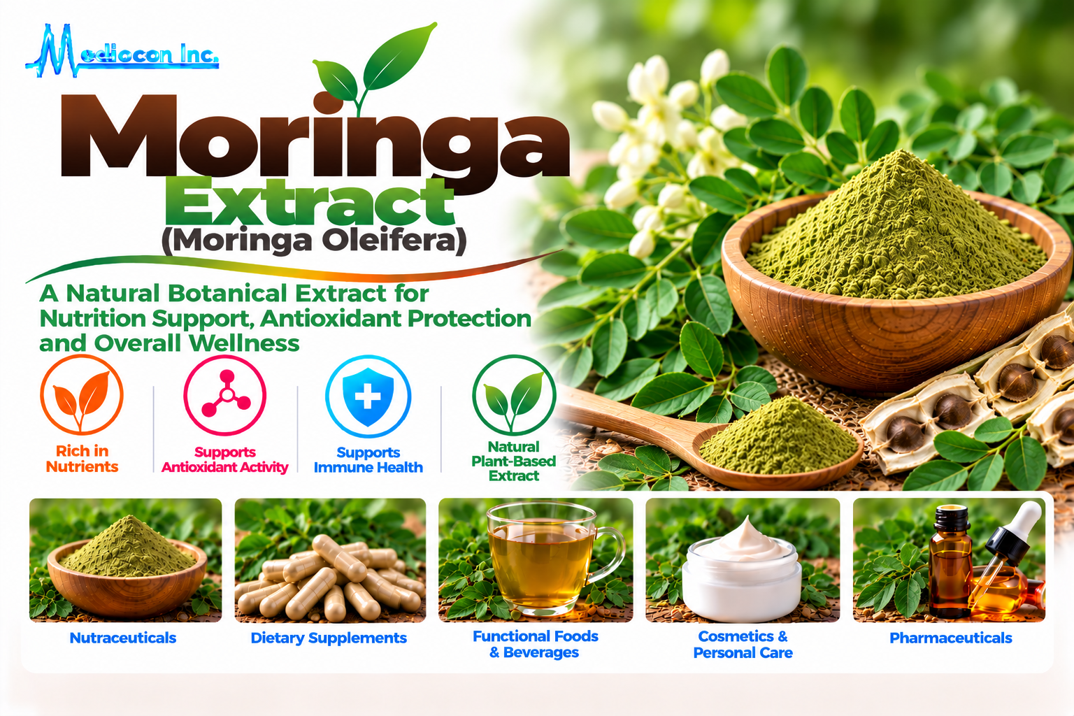 Moringa Extract (Moringa Oleifera) Manufacturer in India — Mediocon Inc