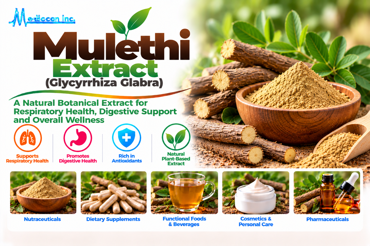 Mulethi Extract (Glycyrrhiza Glabra) Manufacturer in India — Mediocon Inc