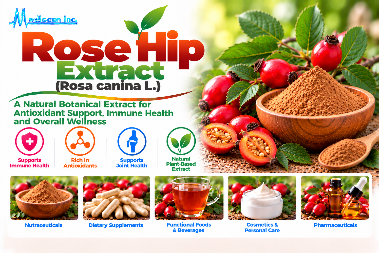Rose Hip Extract (Rosa Canina L.) Manufacturer in India — Mediocon Inc