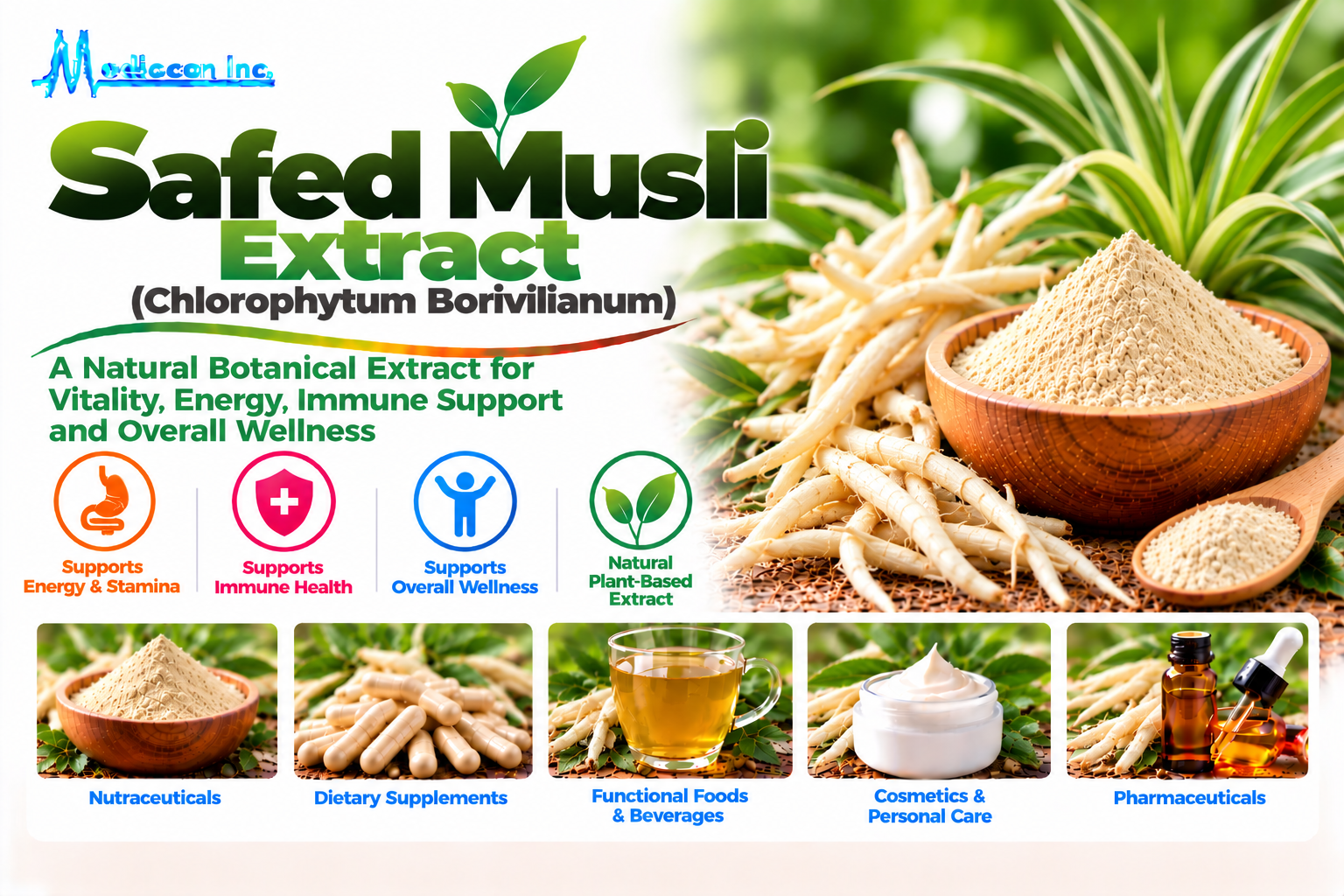 Safed Musli (Chlorophytum borivilianum) Manufacturer in India — Mediocon Inc