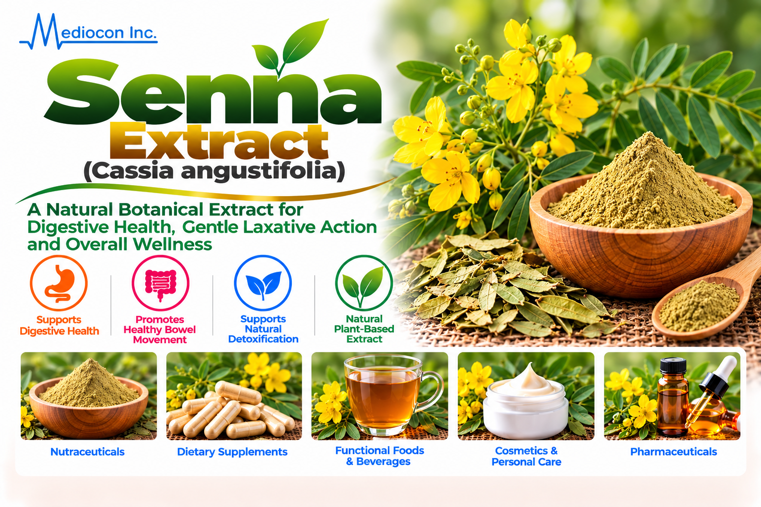 Senna (Cassia angustifolia) Manufacturer in India — Mediocon Inc