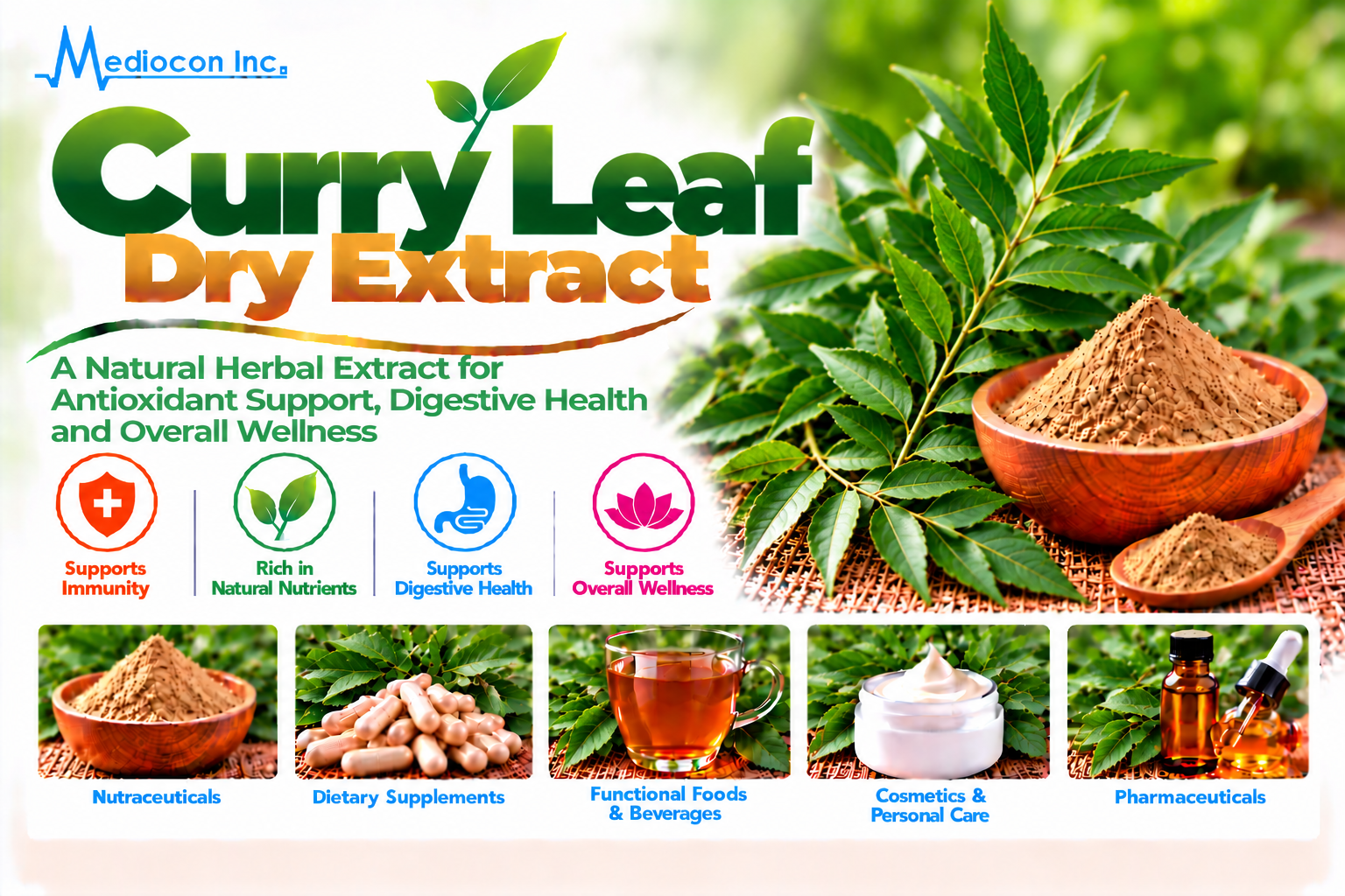 Curry Leaf Dry Extract Manufacturer in India | Mediocon Inc. — Mediocon Inc