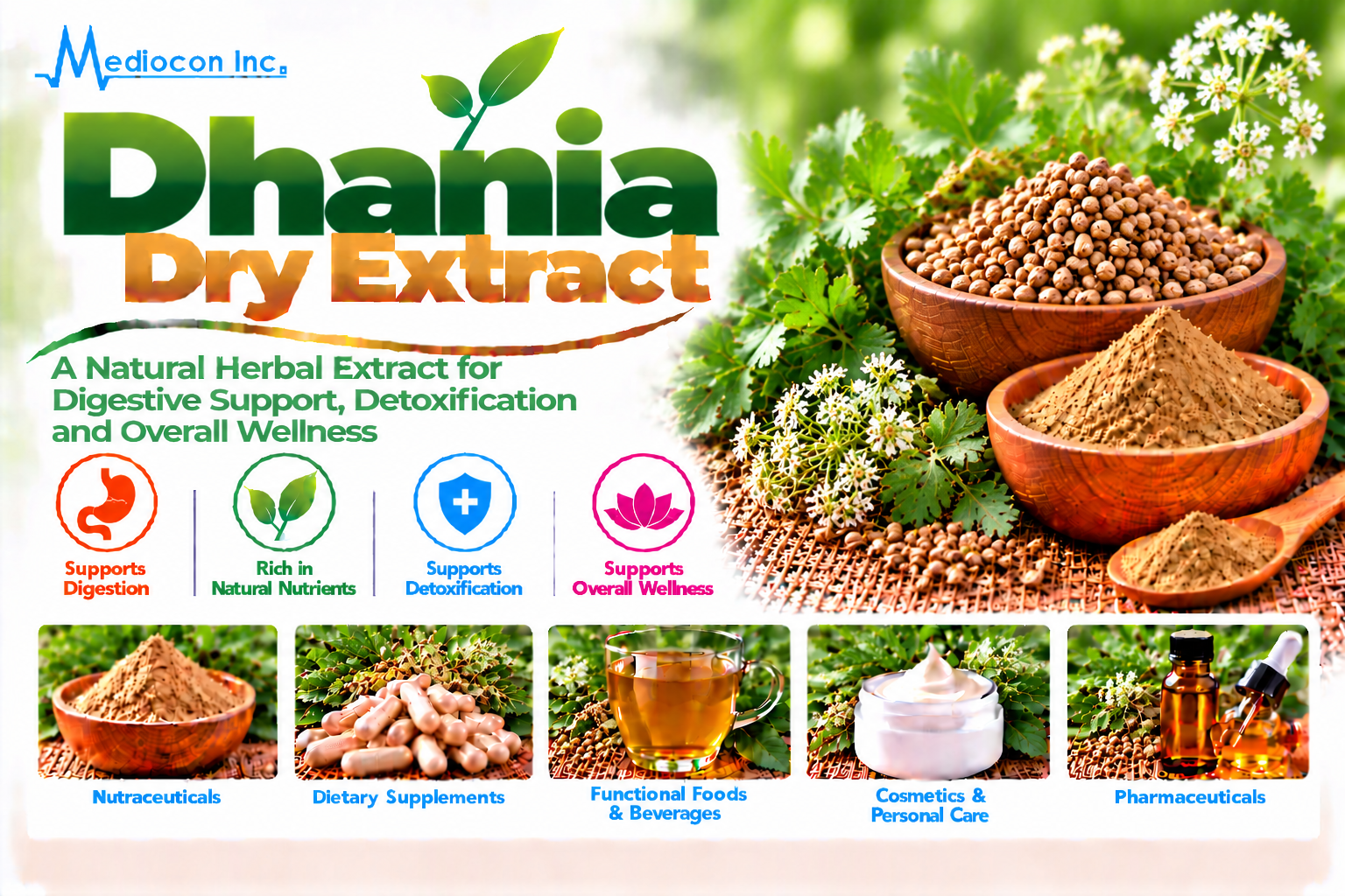 Dhania Dry Extract Manufacturer in India | Mediocon Inc. — Mediocon Inc