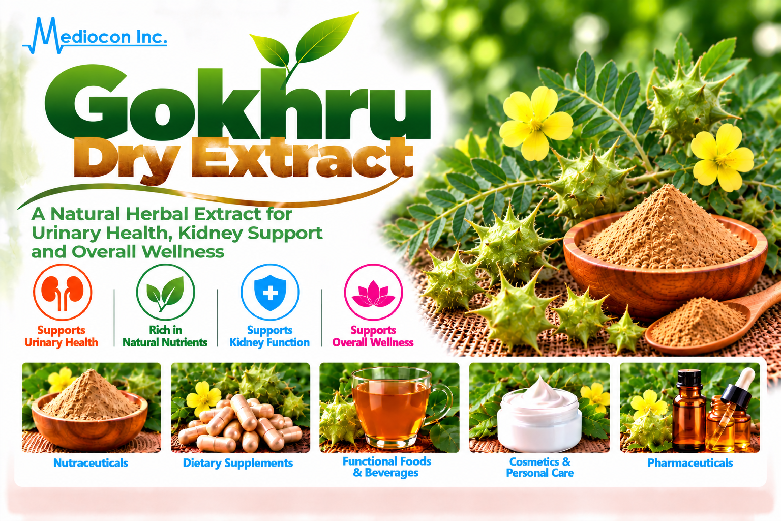 Gokhru Dry Extract Manufacturer in India | Mediocon Inc. — Mediocon Inc