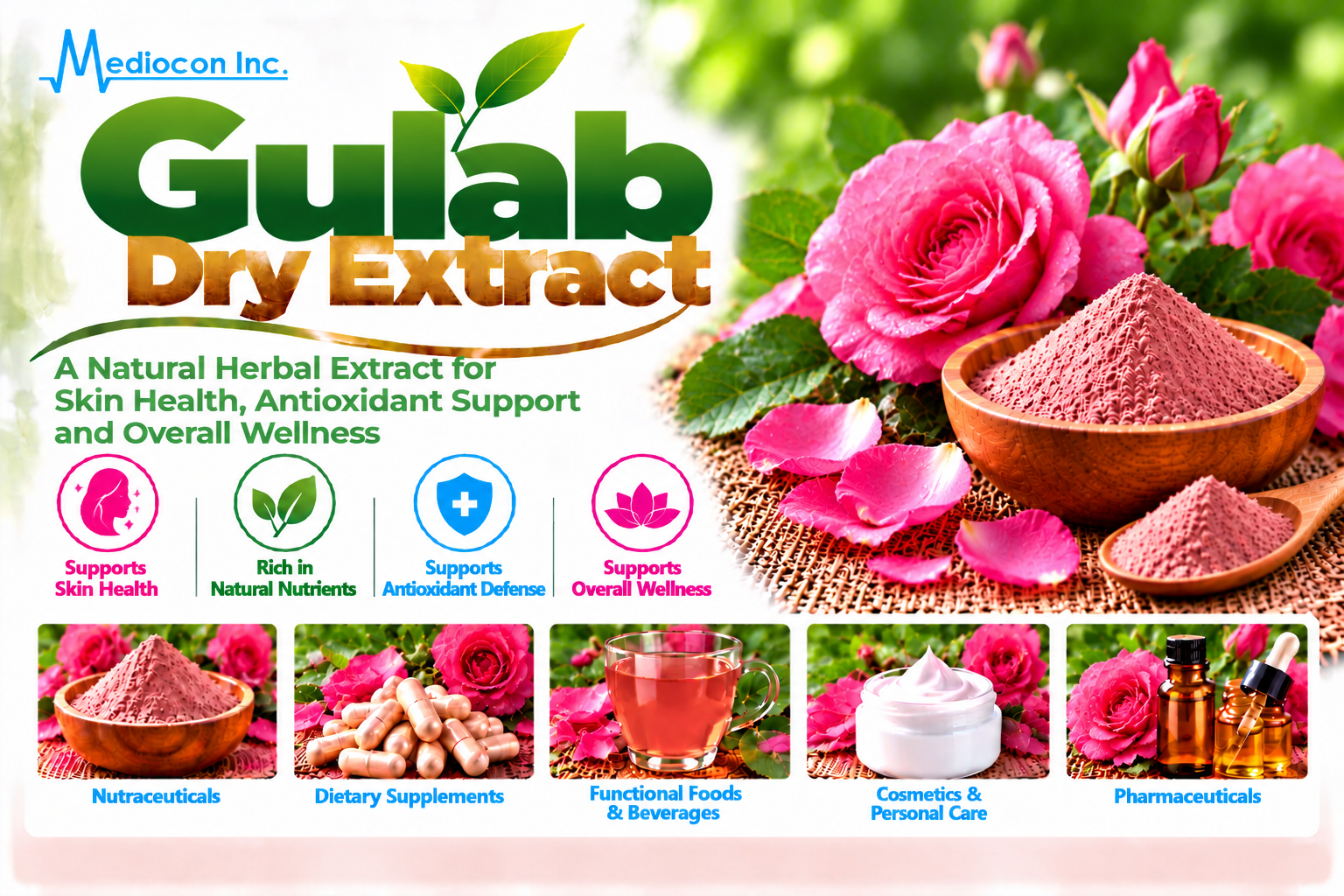 Gulab Dry Extract Manufacturer in India | Mediocon Inc. — Mediocon Inc
