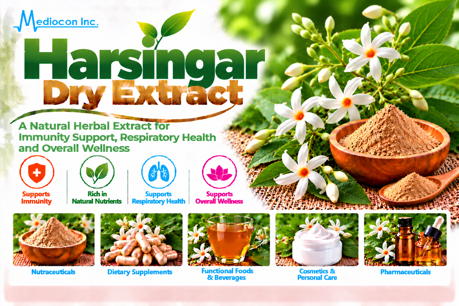 Harsingar Dry Extract Manufacturer in India | Mediocon Inc. — Mediocon Inc