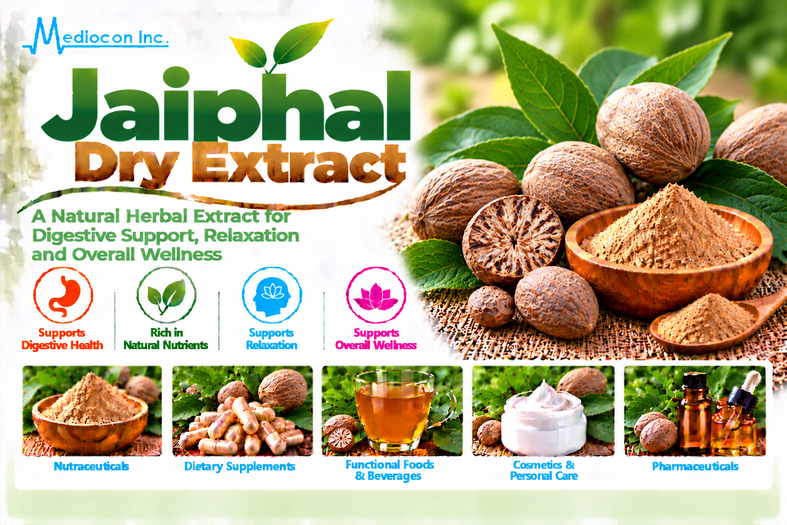 Jaiphal Dry Extract Manufacturer in India | Mediocon Inc. — Mediocon Inc