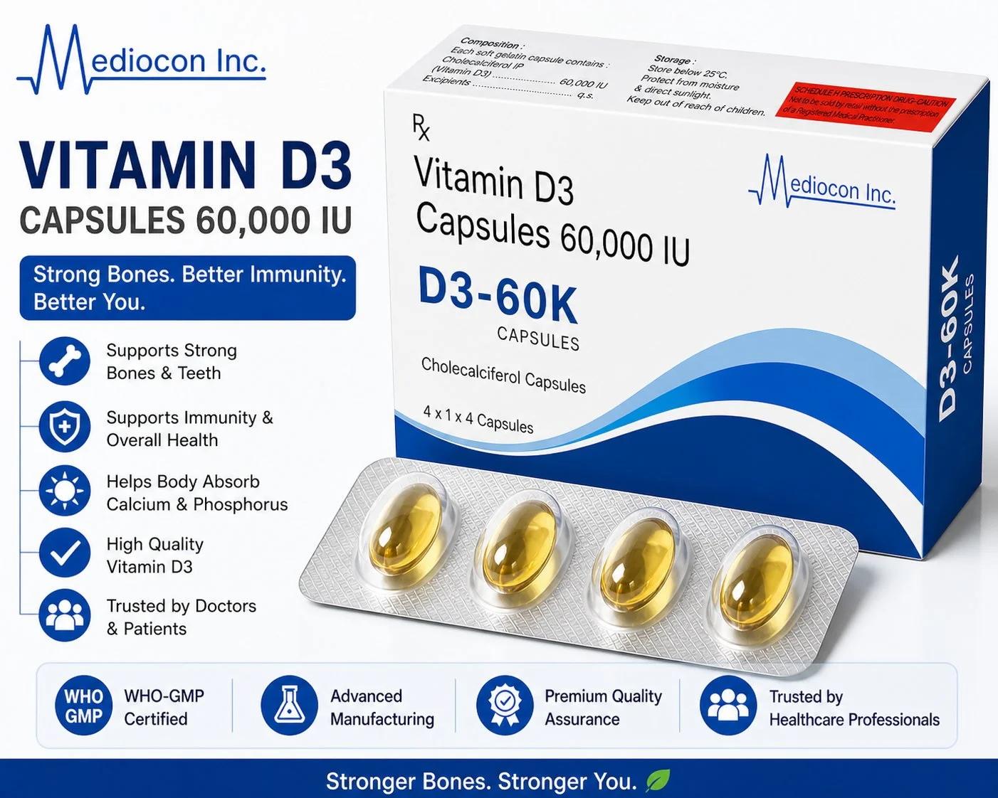 Vitamin D3 Capsules 60,000 IU